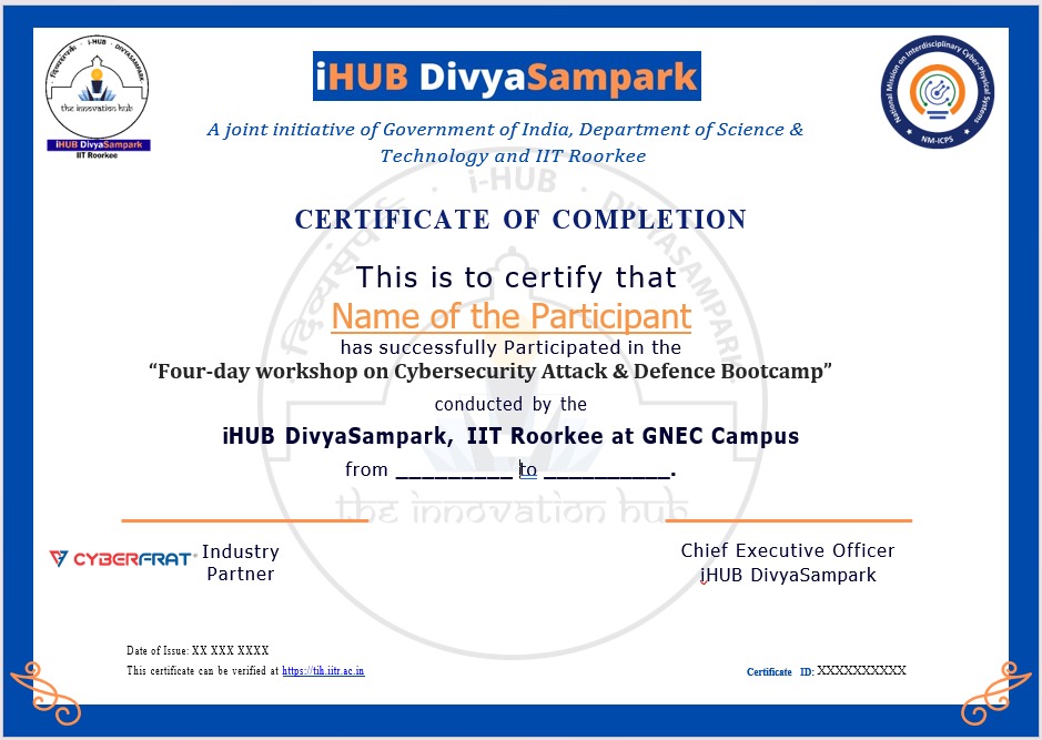 Sample certificate of completion